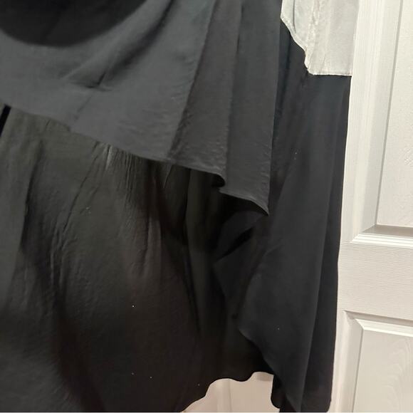 Theory Silk Dolie Colorblock High-Low Maxi Long Minimalist Evening Dress Size 2 - Picture 5 of 15